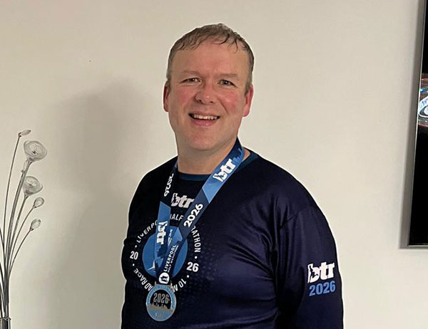 Gavin put his best foot forward in the Liverpool Half Marathon